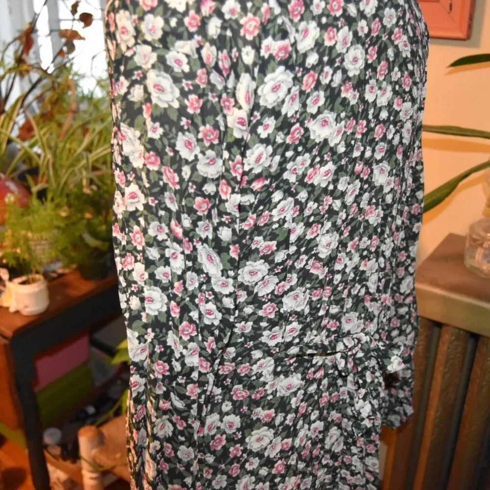 Vintage 90s Basement U.S.A. Cottagecore Floral Maxi Dress Size Small-Large